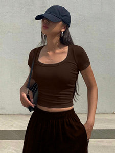 Square Neck Short Sleeve Shirt