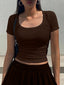 Square Neck Short Sleeve Shirt