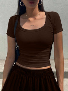 Square Neck Short Sleeve Shirt