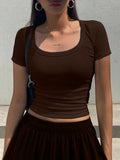 Square Neck Short Sleeve Shirt