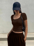 Square Neck Short Sleeve Shirt