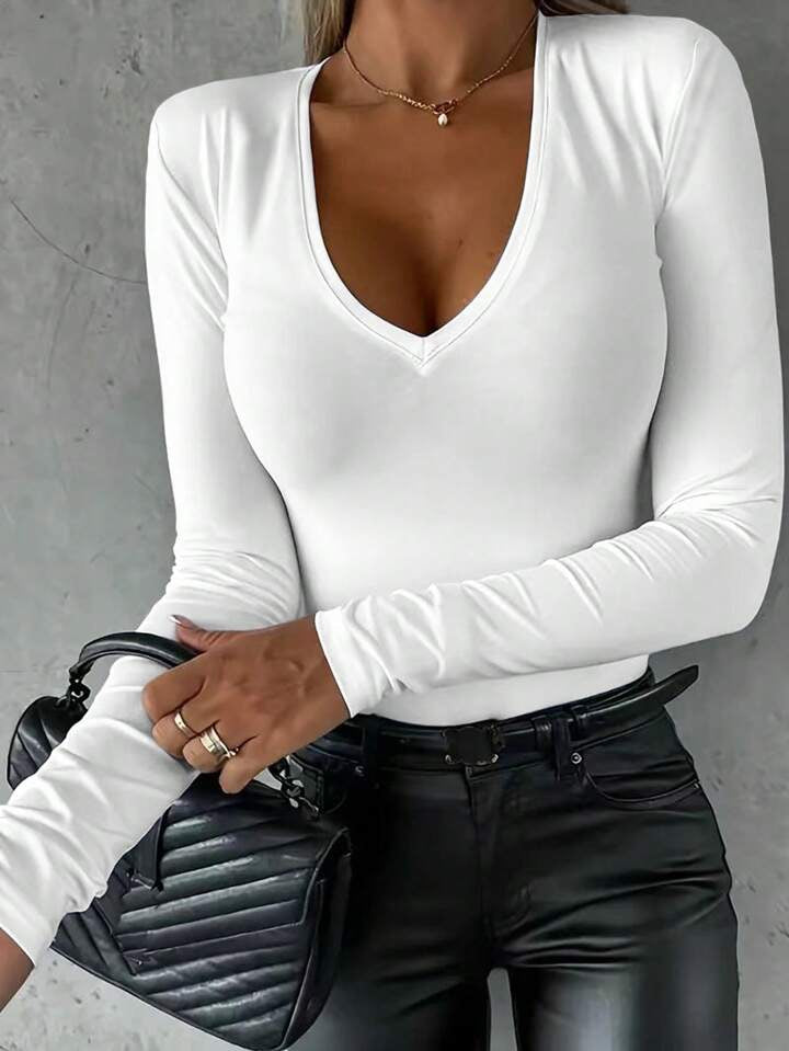 V Neck Long Sleeve Shirt