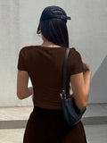 Square Neck Short Sleeve Shirt