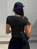 Square Neck Short Sleeve Shirt