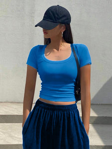Square Neck Short Sleeve Shirt