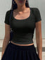 Square Neck Short Sleeve Shirt